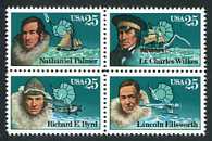 Antarctic Explorers Issue Mint Block of 4 Stamps United States, 1988